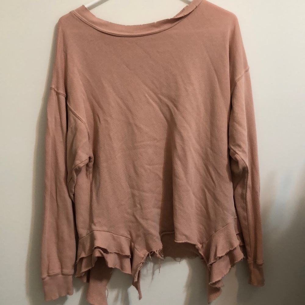 Current Elliot frayed hem sweater oversized size 1